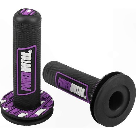 Poignées universelles en caoutchouc 7/8" (22/24 mm) pour guidons de motocross, enduro et dirt bike. Accessoires moto. Embouts de guidon violets. (1/2)