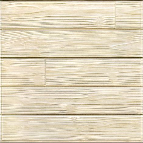 Panneaux Muraux 3D Adhesif Bois, Grain Bois Clair, 10 Pièces, 30x30 cm, Fausse Murale PVC, 3D Autocollants Muraux, imperméable (1/5)