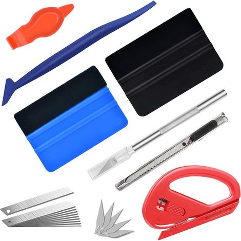 Kit Vitre Teintée Voiture, 22 Pièces Kit-Covering Voiture, Portable Outils de Film Kit de Raclettes, Convient pour les Films Automobiles, les Films pour Vitres et la Colle à Papier Peint (1/5)