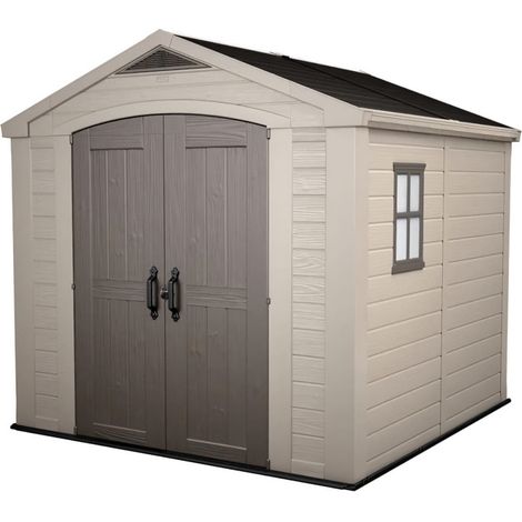 Keter – Abri de jardin résine 6.6m² – Dimensions 257 x 255 x 243 cm – Résistance au vent 105 km/h – Portes verrouillables et ventilation (1/10)