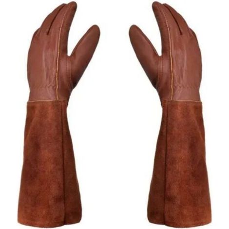 Gants de jardinage unisexes - Paire de Gants de Jardinage - Protection Cuir - Gants de Jardinage pour les Épines et Ronces et Gants de Travail--Marron--M