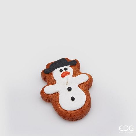 EDG Enzo De Gasperi Set 2 Candele Uomoneve Marzapane Natale H 6 Cm White