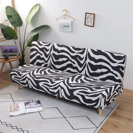 Housse imprimée zèbre extensible sans bras, universelle, lavable, 190-210 cm
