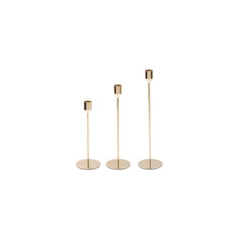 Set aus 3 Metallkerzenständern, goldfarben, elegante Tischdekoration (1/5)