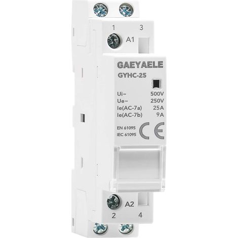Automatic Modular Contactor for Home, DIN Rail Type(2P 25A 2NO 220VAC) (1/5)