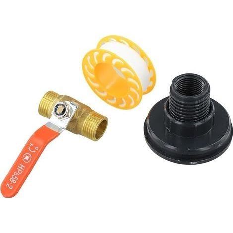 Robinet à boisseau sphérique en laiton 1/2\" pour filetage mâle BSP avec poignée à levier, comtible avec raccord de tuyau pour équipement d'arrosage de la maison et du jardin (1,27 cm) (1/5)