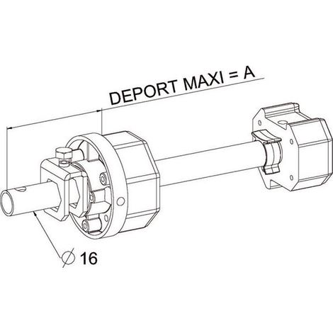 Tandem Volet Roulant Octo60 - Tube Ø16mm - Déport 90mm - ZF