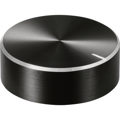 TRU COMPONENTS TC-11696488 Drehknopf mit Knopfmarkierung Schwarz (Ø x H) 29 mm x 10 mm Aluminium, P (1/4)