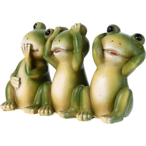 Figurine miniature de grenouille en résine, statue de grenouille de collection, sculpture d'animal de dessin animé (1/5)