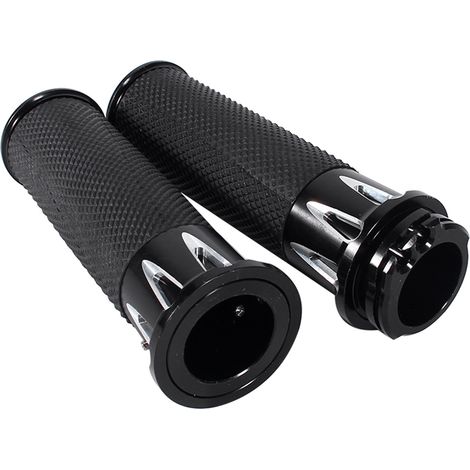 GARRYFIZH Manchons de guidon de moto, poignées de guidon en aluminium usiné, gauche et droite, 25 mm, 2 pièces, pour l'entretien et le remplacement, VRSC XL XRDyna Softail 96- (1/5)
