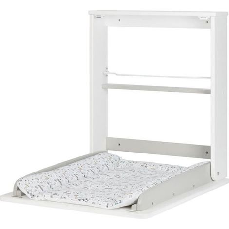 Table à langer murale Badabulle Plouf. Matelas à langer inclus - Pliable et compacte (1/10)