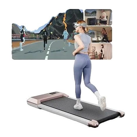 Tapis de course, design compact, fonctionnalités d'entraînement par IA, Rose (1/2)