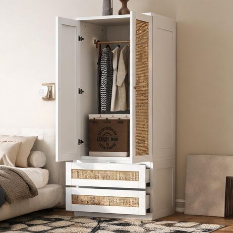 Commode coloris blanc en bois 70 x 55 x 170 cm (1/5)