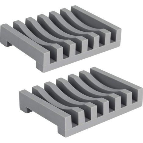 Set di 2 portasapone in silicone lunghi e resistenti con sistema di drenaggio automatico, design ad asciugatura rapida, per cucina, doccia e bagno. (1/5)