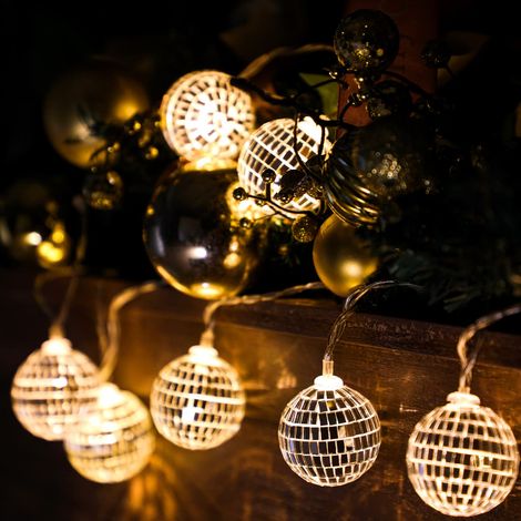 Guirlande lumineuse à 10 boules disco LED, 150 cm, guirlande lumineuse marocaine orientale (1/5)