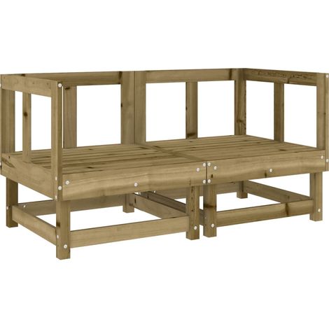Canapés d'angle de jardin Divan de jardin 2 pcs bois de pin imprégné (1/5)
