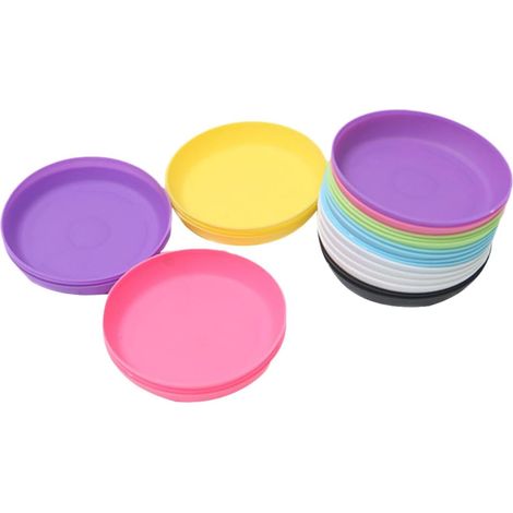 Kunststoff Rund 25 Stück 14cm Bunte Blumentopfplatten für