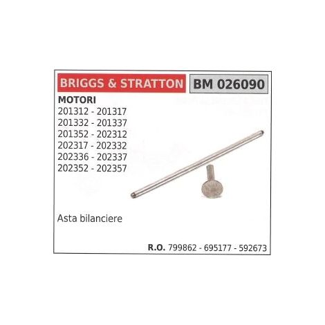 Asta bilanciere BRIGGS&STRATTON motore 4 tempi 201312 201317 201332 026090