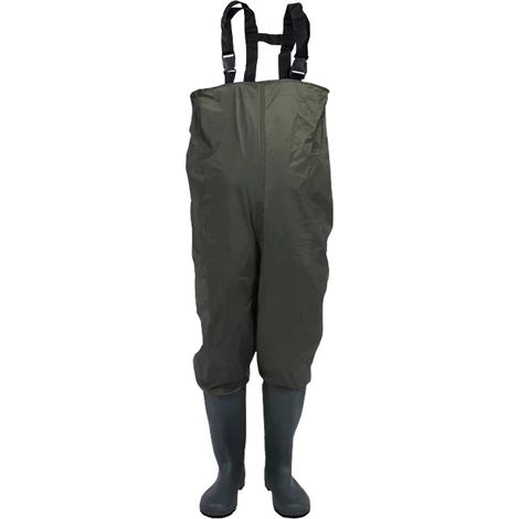 Wolketon Wathose 70 Denier Nylon Fisch Teich Anglerhose Wasserdicht Fischer Teichhose Gummi mit Stiefel Angler Watstiefel rutschfest Wathosen PVC Gr.42/43… (1/5)