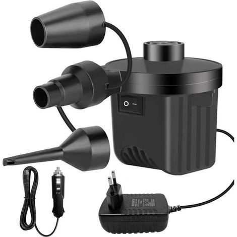 Pompe à Air Électrique Gonfleur Dégonfleur, Gonfleur avec 3 Buses Pompe à Pagaies Haute Puissance pour Matelas Pneumatique, Matelas Gonflables (1/4)