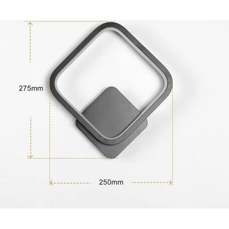 Applique Murale LED - 12 W - Aluminium - Blanc Chaud - Pour Escalier Chambre Salon Couloir - 18 x 15 x 5,5 cm - 1 Pièce (1/4)