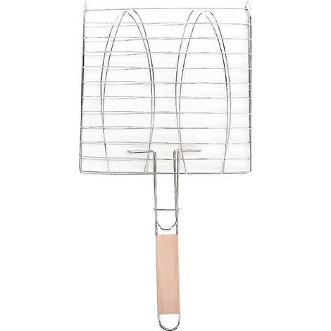 Filet de barbecue en acier inoxydable antiadhésif avec poignée, panier à griller pour poissons et viandes, idéal pour le barbecue et le four. (1/4)