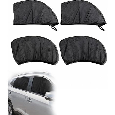 Lot de 4 Pare-Soleil Voiture Bébé Élastiques - Protection UV et Insectes, Respirant, Universel pour Vitres Latérales (60-110 cm x 48-70 cm) (1/5)
