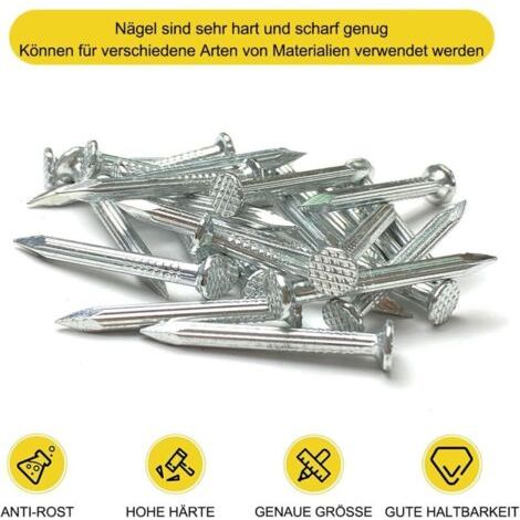 100pcs Clous Protection Soubassement Clou Beton pour Membrane de Fondation et Soubassement 3x30 mm(100, Longueur du clou: 30mm)