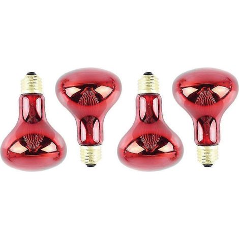 Lampes chauffantes infrarouges de 100 watts (lot de 4) à lumière rouge pour animaux de compagnie comme les lézards, les dragons barbus et les caméléons (1/5)