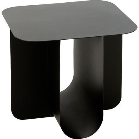 Table d'Appoint Carrée en Métal "Reva" 39cm Noir