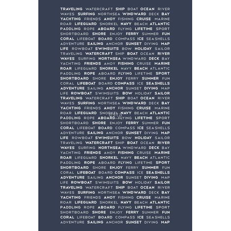 papier peint panoramique textes maritimes bleu  - ESTAhome (1/5)