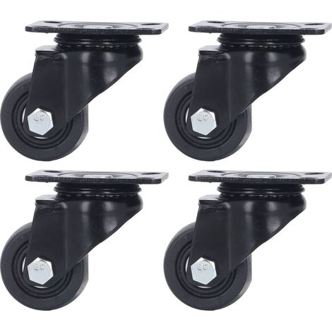 4 Roulettes Pivotantes 2 Pouces Roue Nylon Double Roulement 300kg Capacité Kit pour Chariot Diable (1/5)