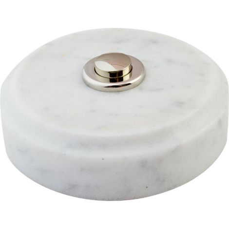 Sonnette Madrid filaire marbre blanc bouton chrome
