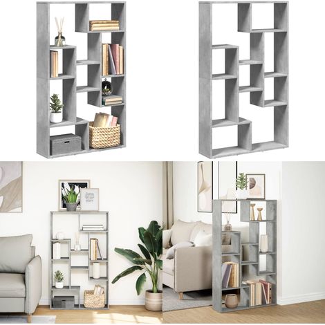 vidaXL Bibliothèque gris béton 72x20x120 cm bois d'ingénierie (1/5)