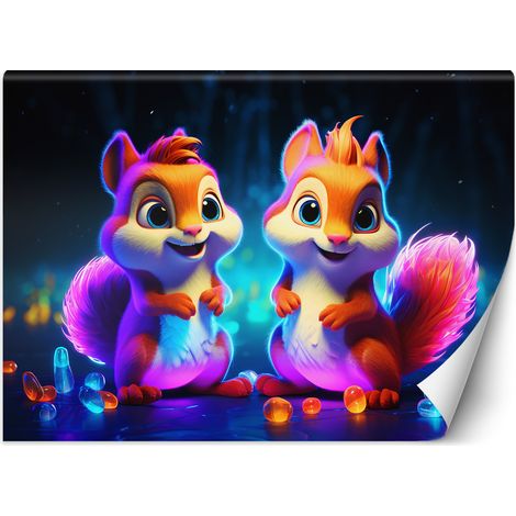 Fototapete Neon-Eichhörnchen 150x105 cm (1/5)