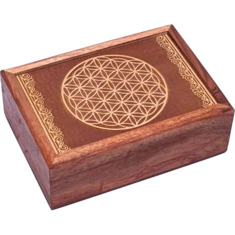 Petite boite Fleur de Vie en bois (1/2)