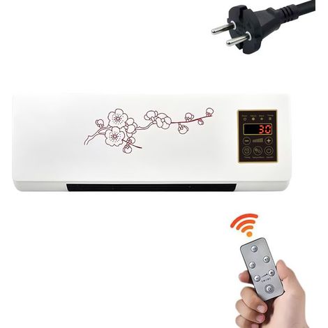 Radiateur soufflant mural - Prumya - Télécommande - 2000 W - 54 x 15 x 10 cm - Silencieux (1/4)