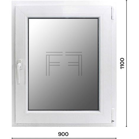 Fintex-finestra in PVC bianco singola anta 900X1100 apertura a destra, doppio vetro, PROFILO A L (1/3)