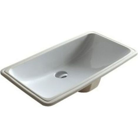 Lavabo d'arredo incasso sottopiano 71x37 rettangolare bianco di