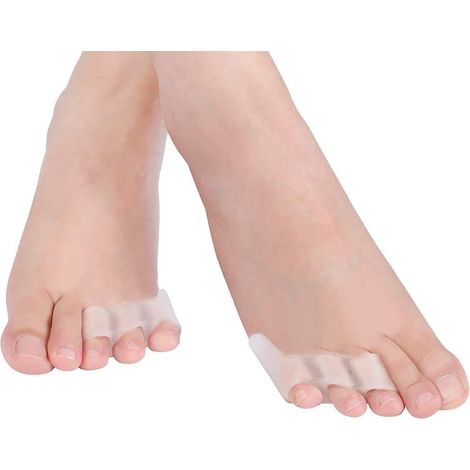 2 Paires Sparateur D'orteils Gel De Silice Protger Les Orteils Protecteur De Bursite Housse De Protection En Silicone Trois Trous Pour Petits Ort (1/5)
