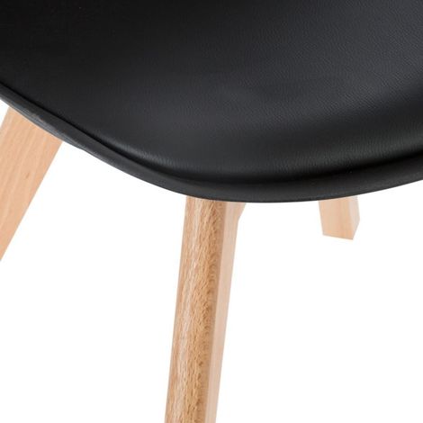 Chaise style scandinave Baya Atmosphera - Noir - Noir - (1/2)