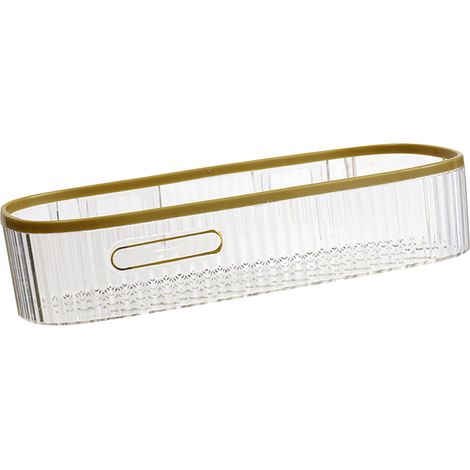 Étagère de rangement murale sans perçage pour douche et salle de bain, longue bande transparente. (1/5)