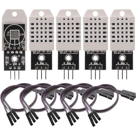 5 Pièces Capteurs de Température DHT/2302-22 Modules, Capteur Numérique de Température et d'humidité, Capteurs de température DHT 22/2302, avec carte et câble 3,3-5,5 V DHT (1/5)