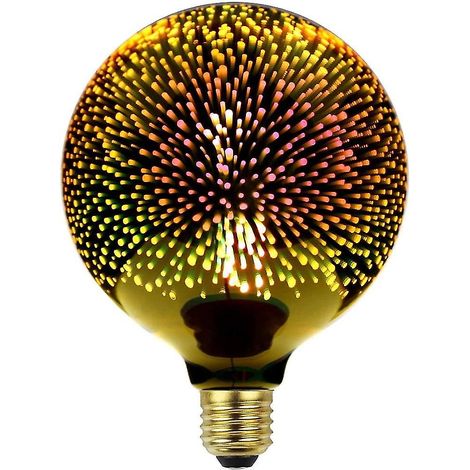 Ampoule Edison classique, ampoule LED 3D effet feux d'artifice, 220/240 V, culot E27, couleur or [classe énergétique A+] (1/4)