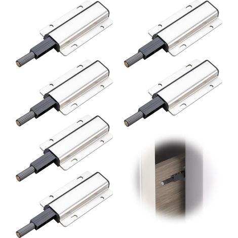 6 PCS Poussoir Push to Open Poussoir Push to Open pour Porte Placard, Loquet Magnétique pour Meuble et Tiroir, Système d’Ouverture par Pression sans Poignée, Aimant Poussoir pour Armoire et Cuisine (1/4)