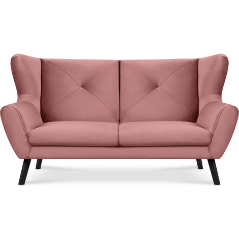 KONSIMO MIRO 3-Sitzer-Sofa aus Samt, rosa (1/4)