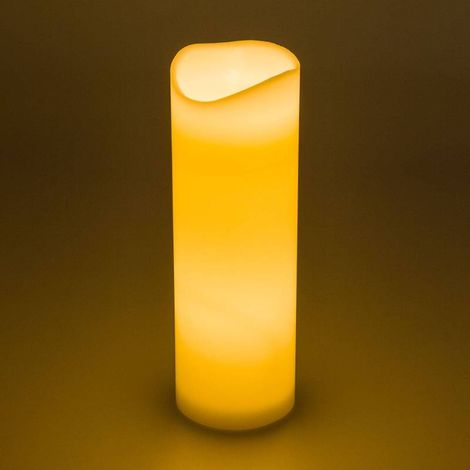 Bougie LED cire ivoire cylindrique Ø10cm blanc chaud à piles Lotti (1/4)