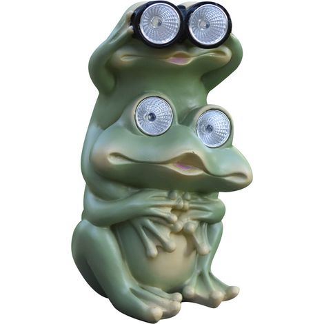 Statue de grenouille solaire pour jardin décoration de pelouse et terrasse animal mignon pour extérieur cadeau maison