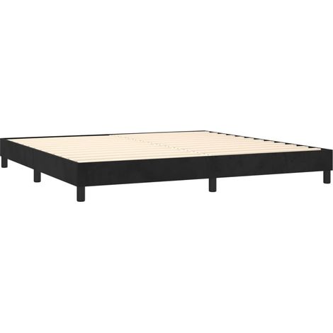 Cadre de lit 25cm en velours noir sur pieds Sloka - Élégance et confort-200x200 (1/5)