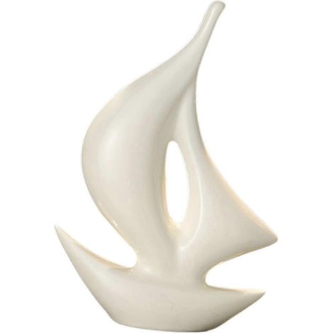Moderne Segelboot-Skulptur, Dekorationsartikel, Segelbootfigur, Segelschiffstatue für den Hoteltisch-White (1/5)